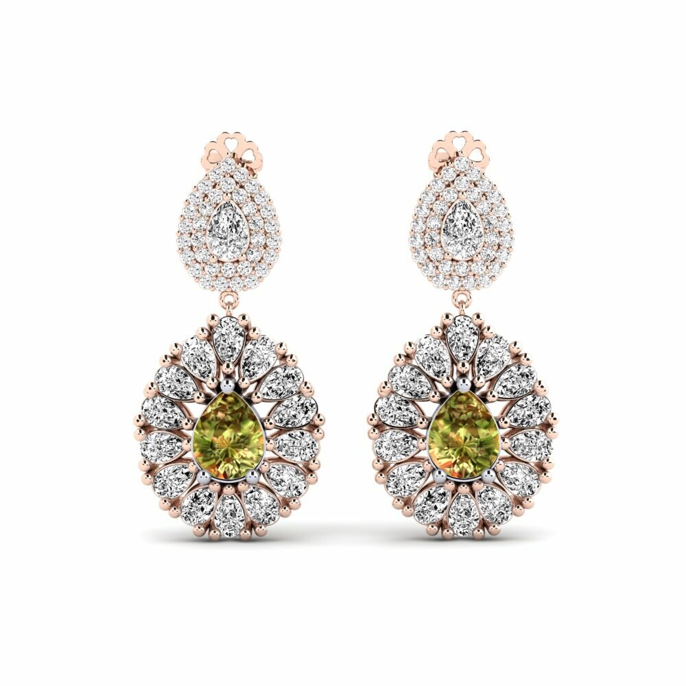 14k Rose & White Gold Sultan Stone Women's Earring Silaw