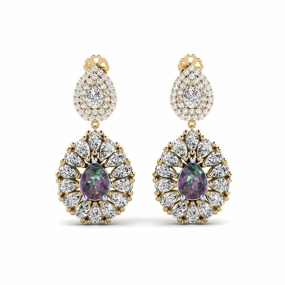 14k Yellow & White Gold Mystic Topaz Women's Earring Silaw