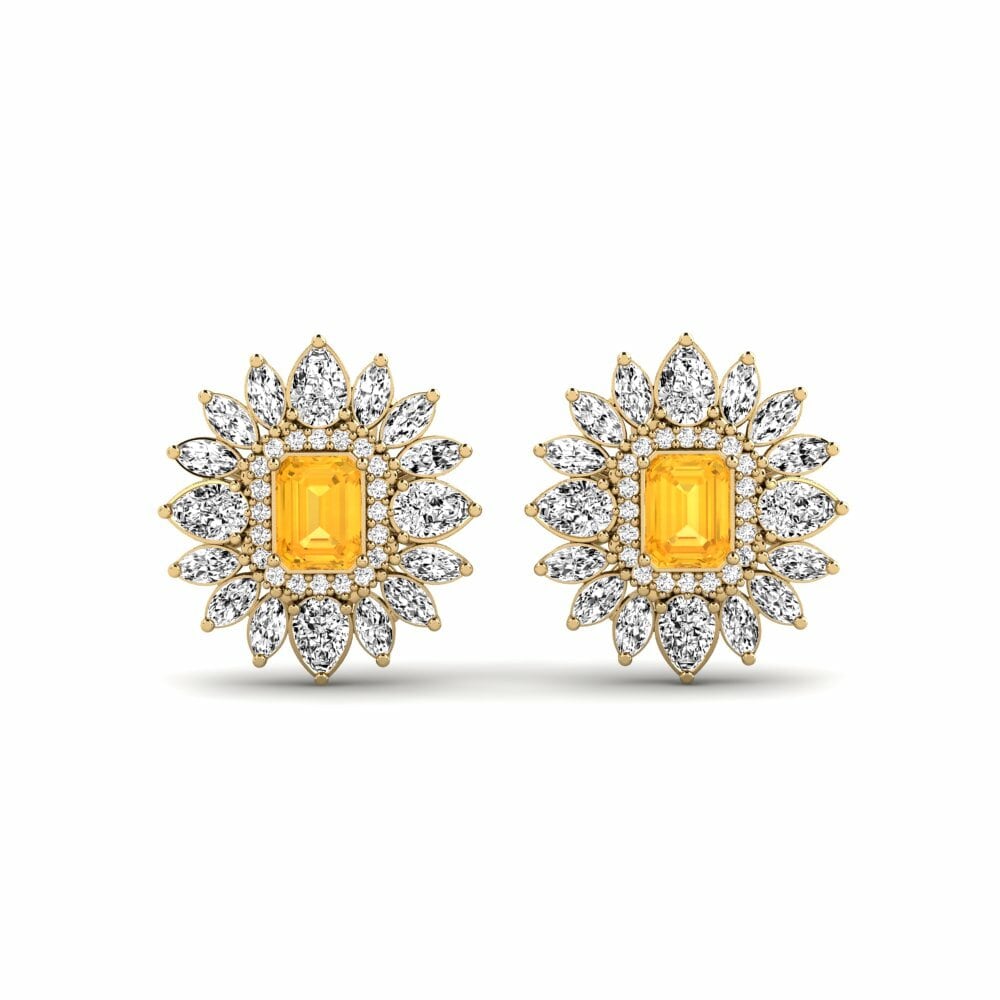 14k Yellow Gold Citrine Women's Earring Solas