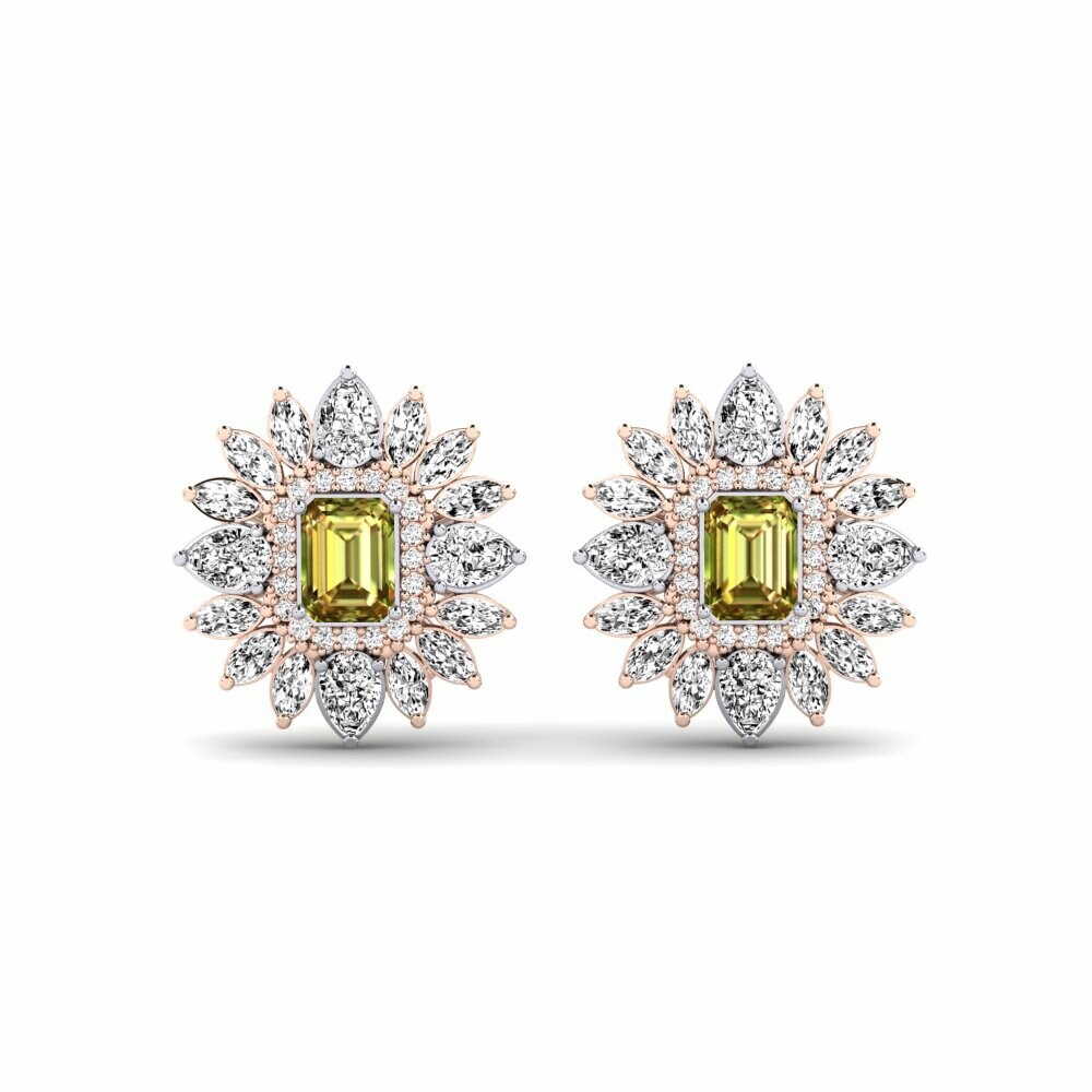 14k Rose & White Gold Sultan Stone Women's Earring Solas