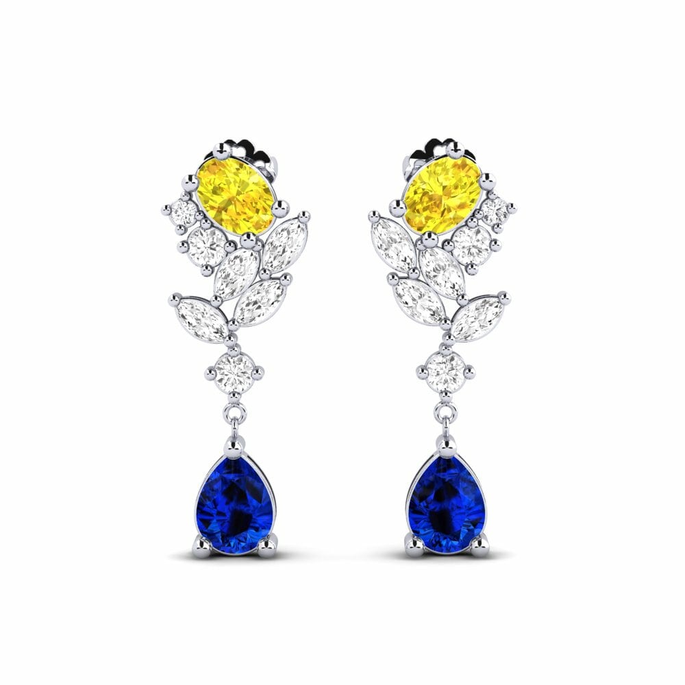 9k White Gold Sapphire (Lab Created) Women's Earring Vivil
