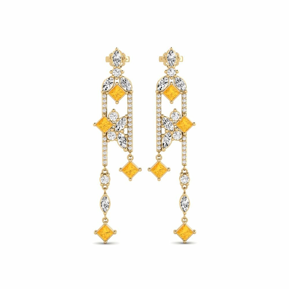 14k Yellow Gold Citrine Women's Earring Mountmorres