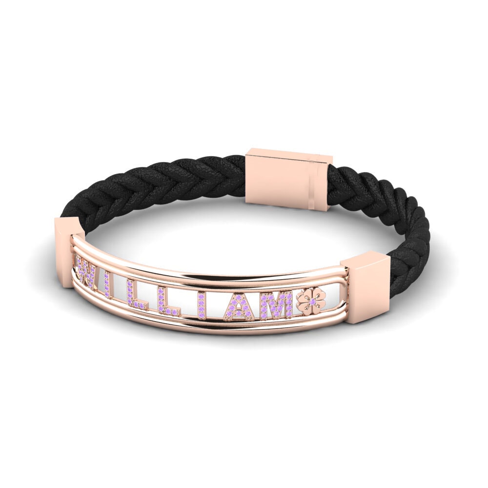 18k Oro Rosa Amatista Pulsera para hombre Lansdown