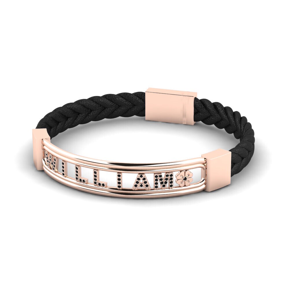 18k Oro Rosa Zafiro negro Pulsera para hombre Lansdown