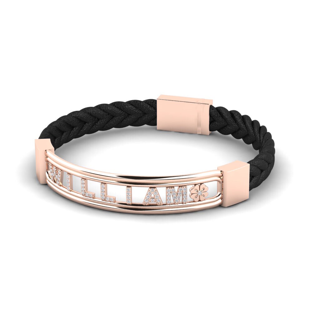 14ct Rose Gold Diamond Men's Bracelet Lansdown