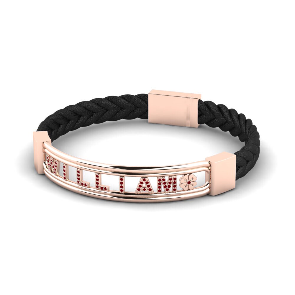 585 Emas Ros ruby-zirconia Gelang Lelaki Lansdown