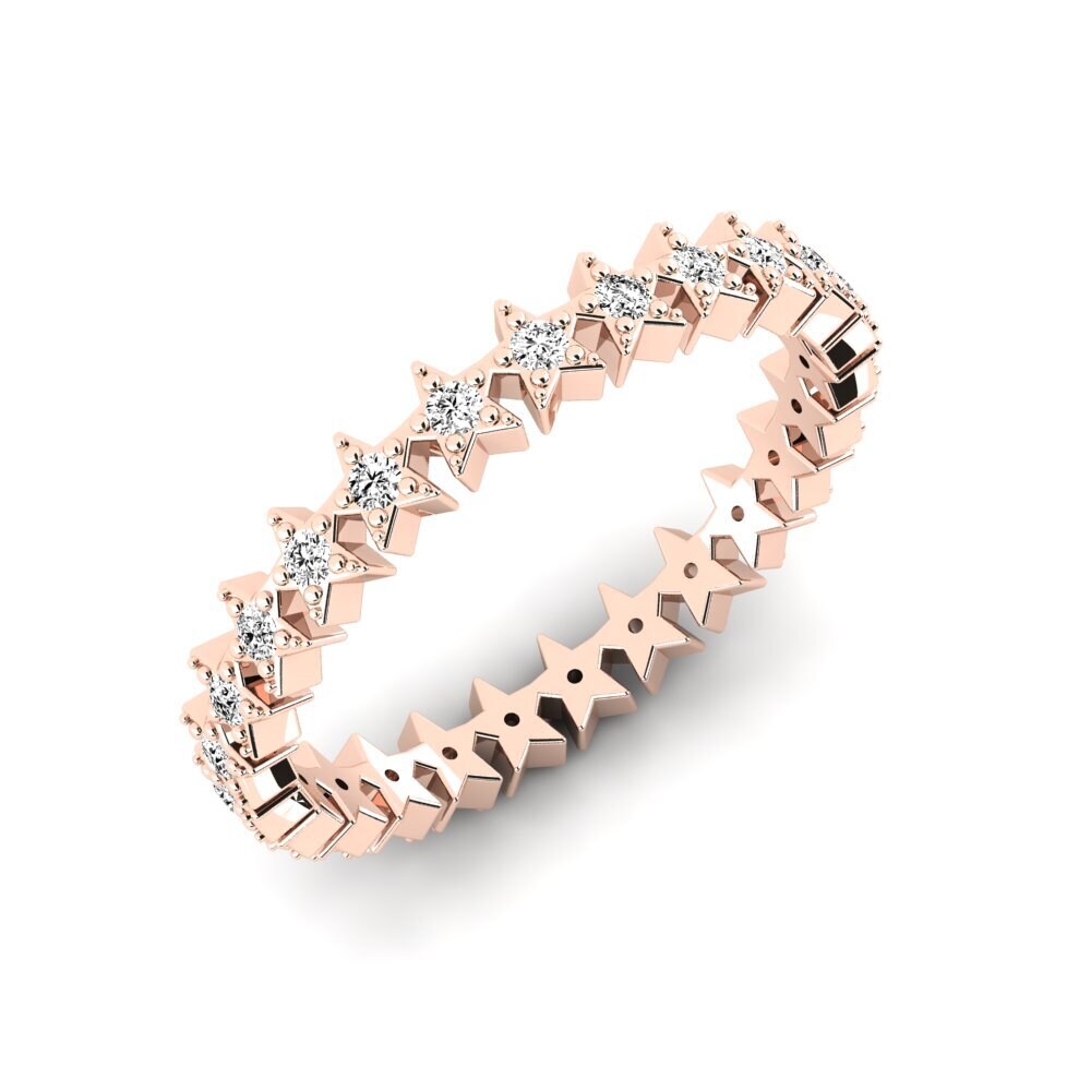 Or rose 14k Moissanite Bague Edbem