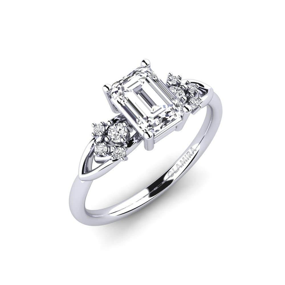 925 Silver Engagement Ring Milu - Emerald