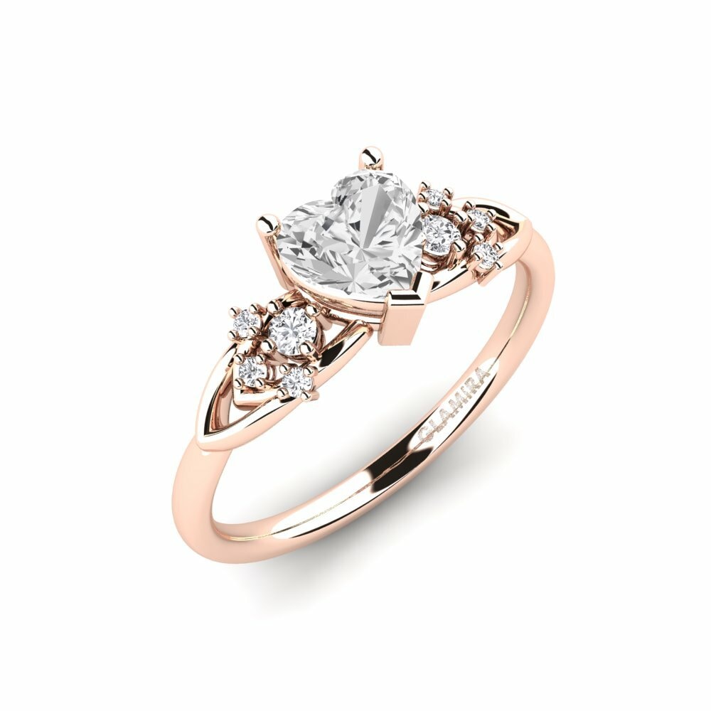 14K Rood Goud Verlovingsring Milu - Heart
