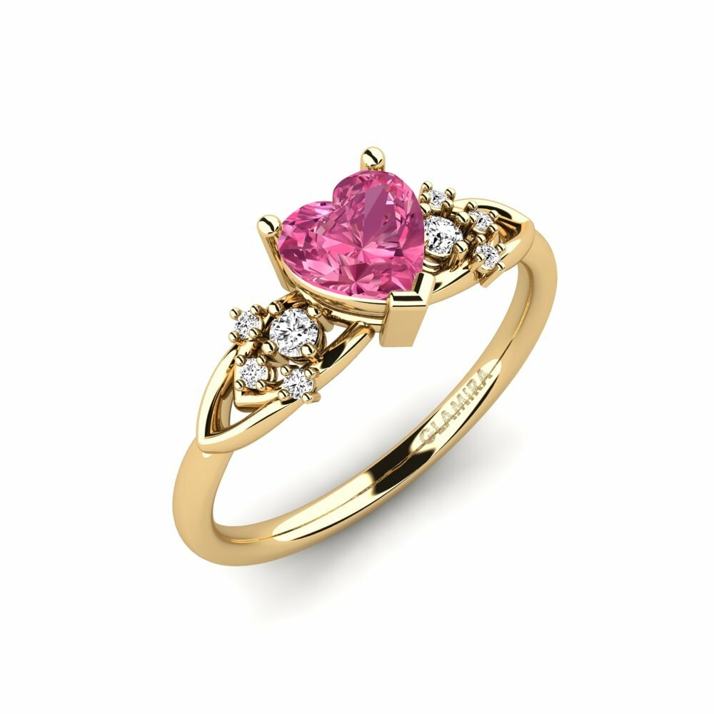 Pink Tourmaline Engagement Ring Milu - Heart