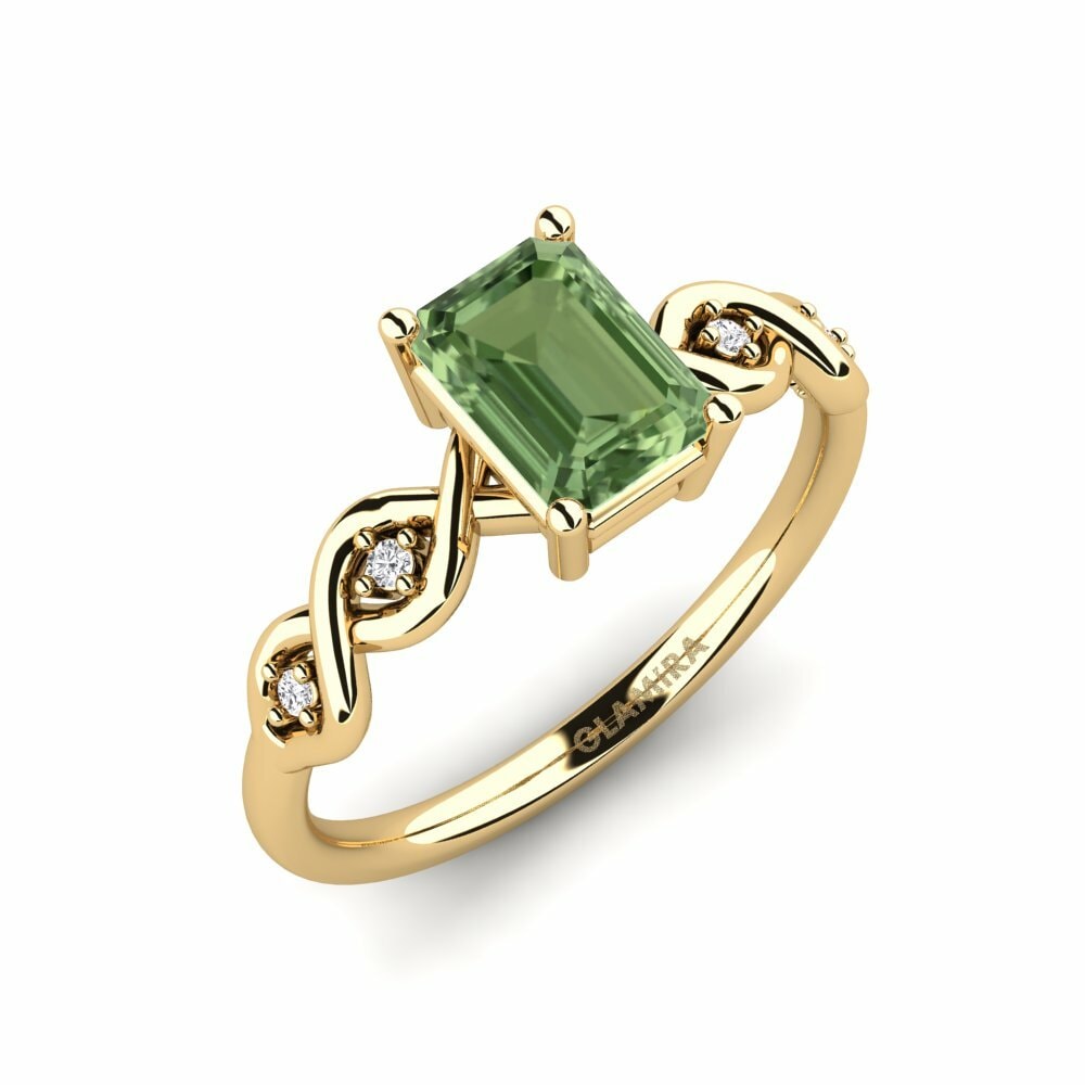 Groene Saffier Verlovingsring Nisse - Emerald