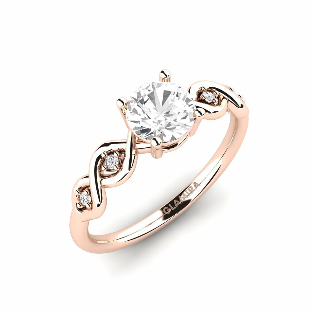 14K Rood Goud Verlovingsring Nisse - Round