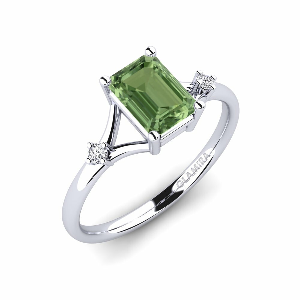 Green Sapphire Engagement Ring Zephyra - Emerald