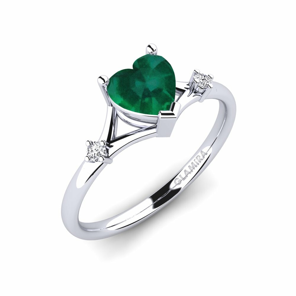 Emerald Engagement Ring Zephyra - Heart