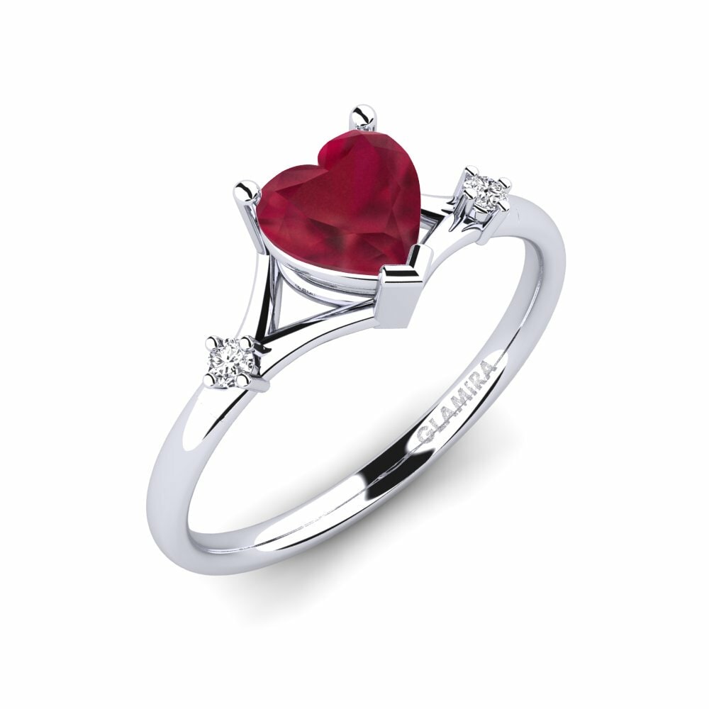 Ruby Engagement Ring Zephyra - Heart