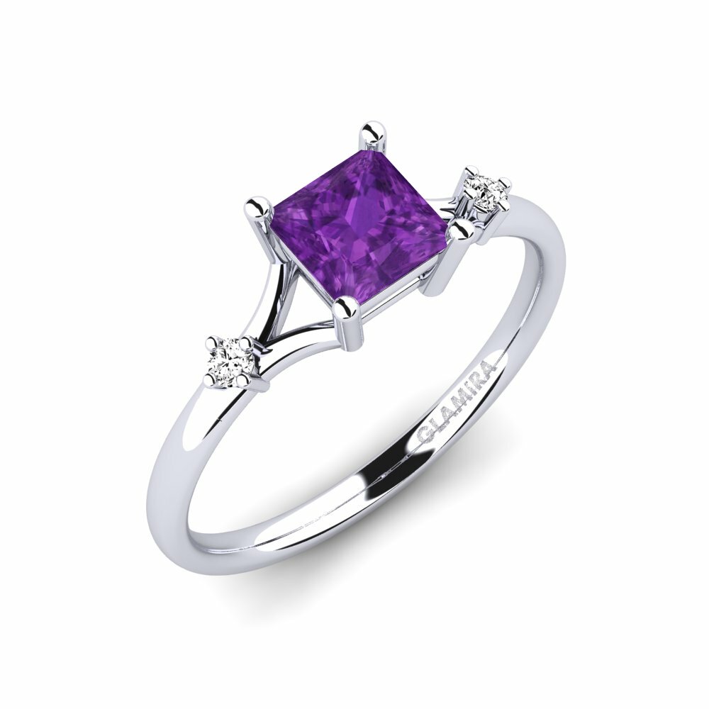 Amethyst Engagement Ring Zephyra - Princess