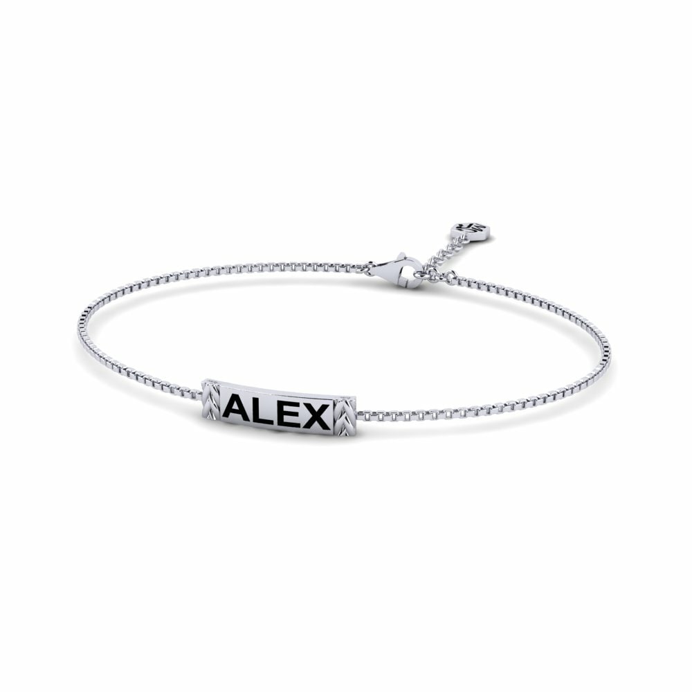 9K Wit Heren armband Bouleure