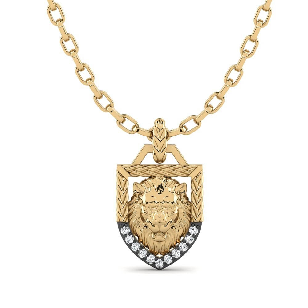Or Jaune 585 Zircone Pendentif pour homme Dray