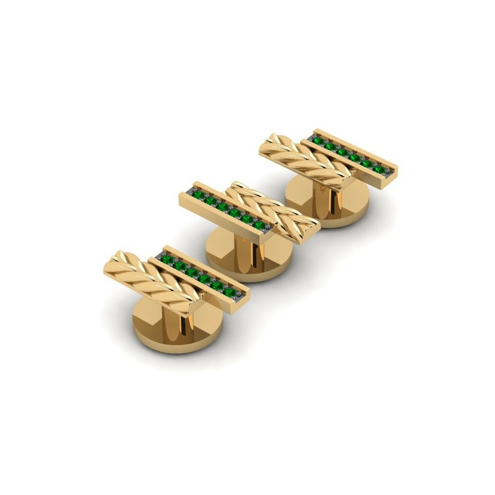 Green Zirconia Tuxedo 3 Studs Noireau