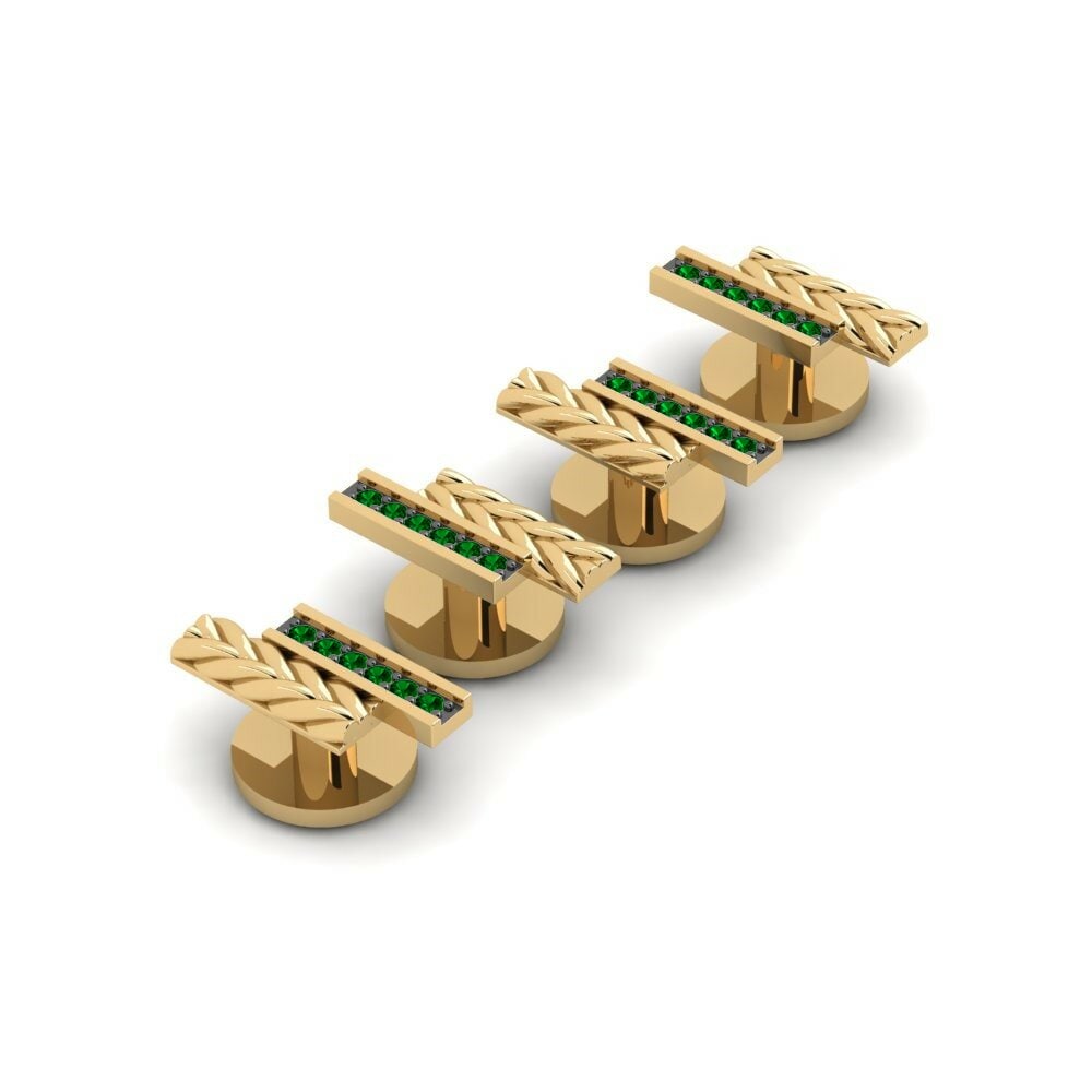 Green Zirconia Tuxedo 4 Studs Noireau