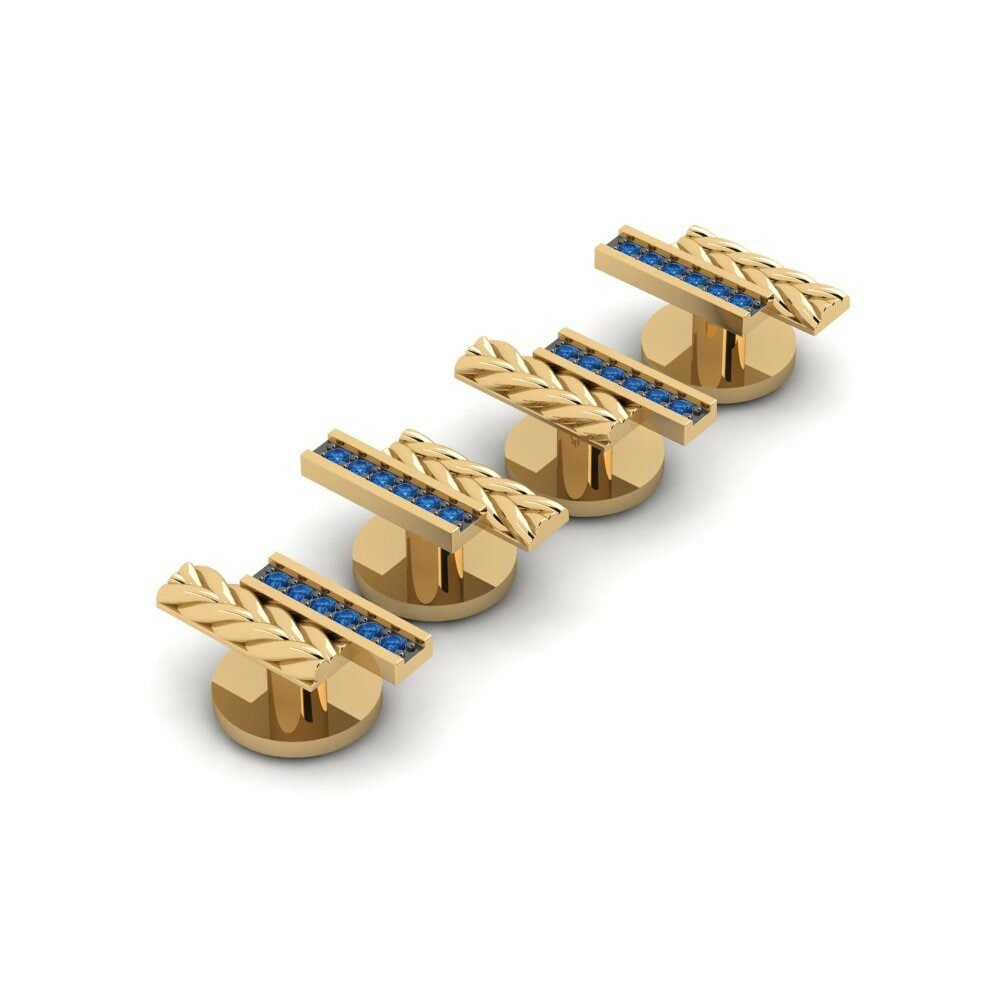 Dark Blue Zirconia Tuxedo 4 Studs Noireau
