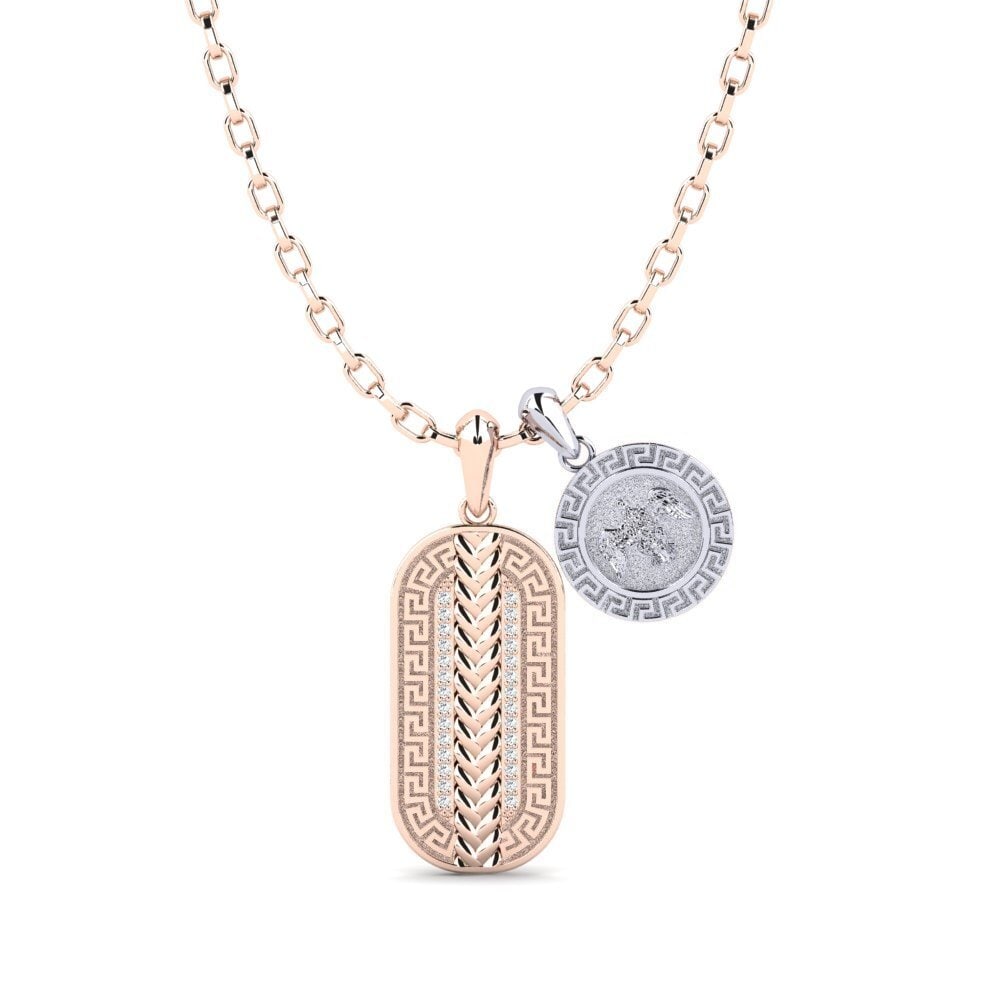 14k Oro Rosa & Blanco Colgante para hombre Pugio
