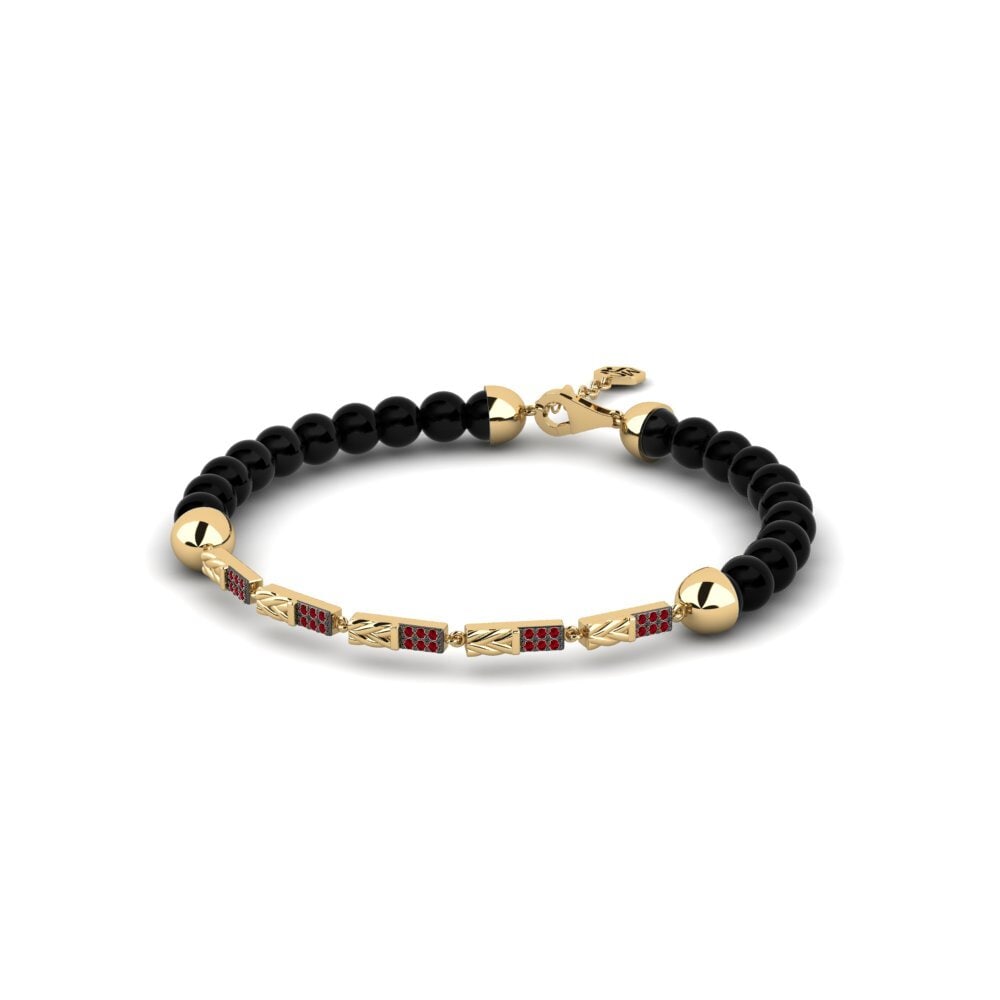 Zircônia Vermelha Pulseira masculina Bourbince