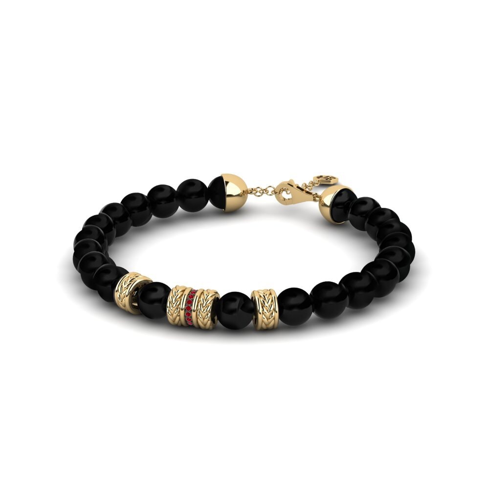 Zircônia Vermelha Pulseira masculina Bourdic