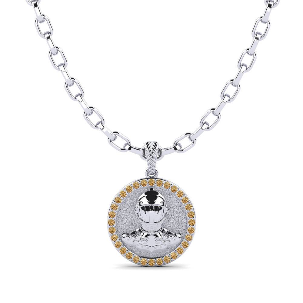 Diamante café Colgante para hombre Chivalry