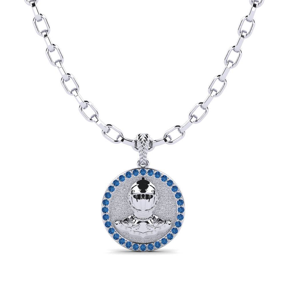 Circonita Azul Oscuro Colgante para hombre Chivalry