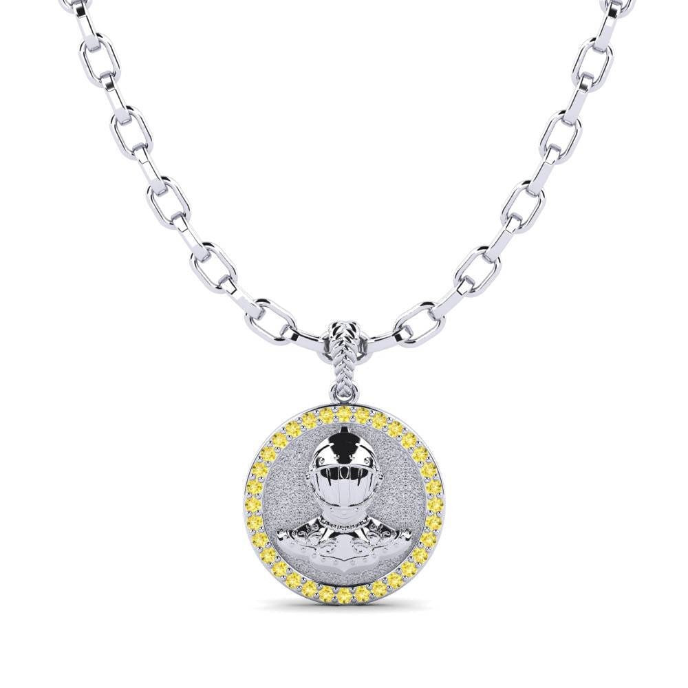 Zafiro amarillo Colgante para hombre Chivalry