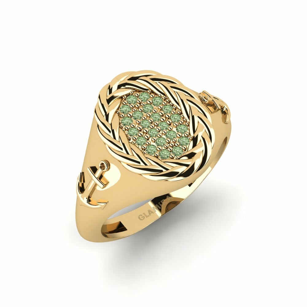 Diamant Vert Bague Pinky homme Deauville