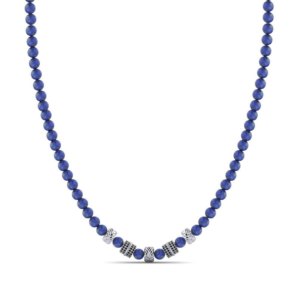 9ct White Gold Men's Necklace Dragne