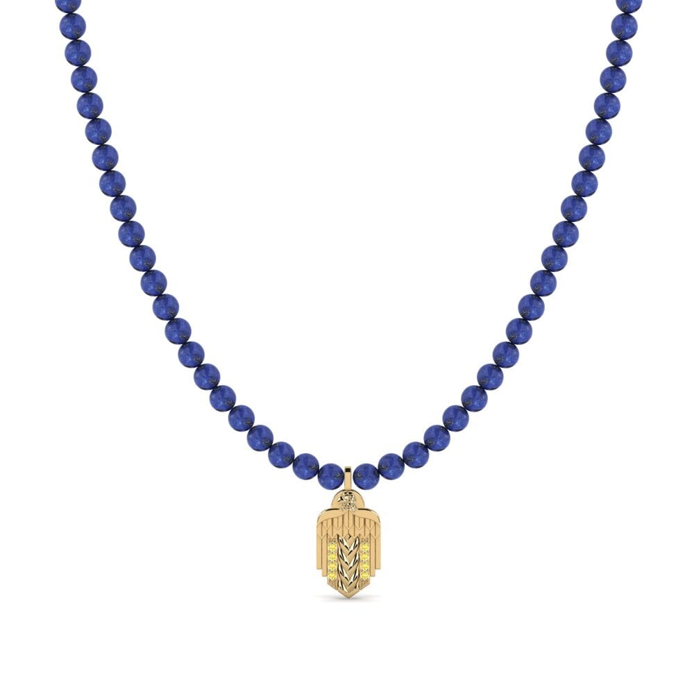 Yellow Sapphire Men's Necklace Gonesse