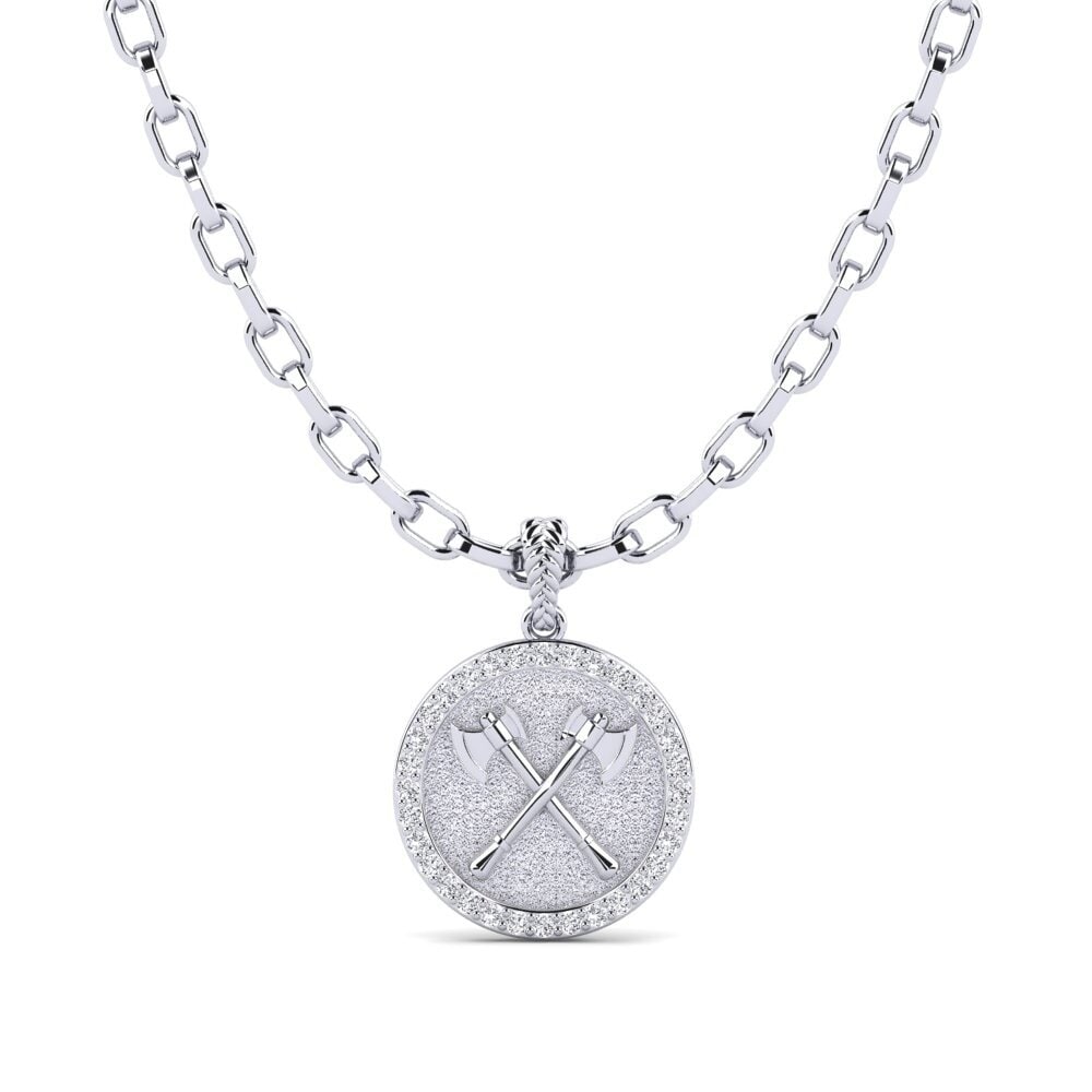 Or Blanc 750 Pendentif pour homme Warbringer