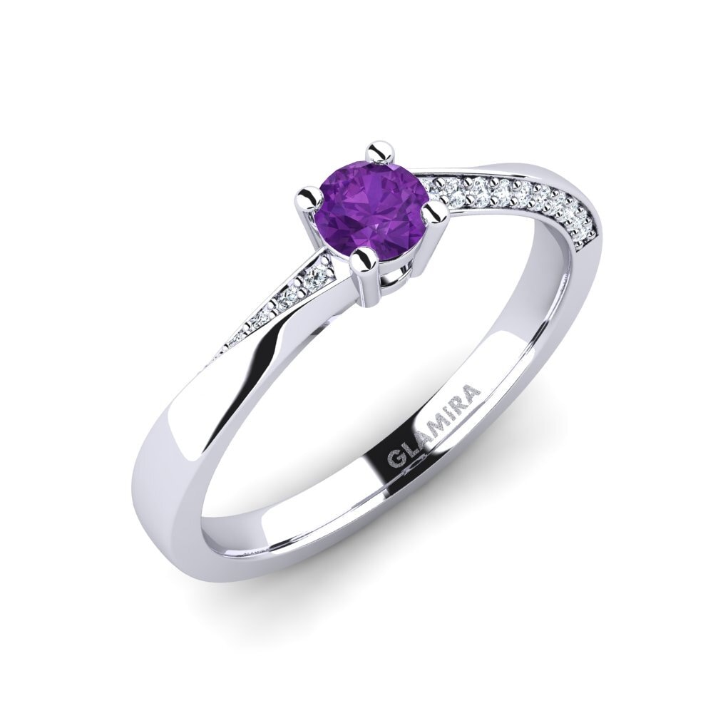 Round Amethyst Engagement Ring Abella 0.25 crt