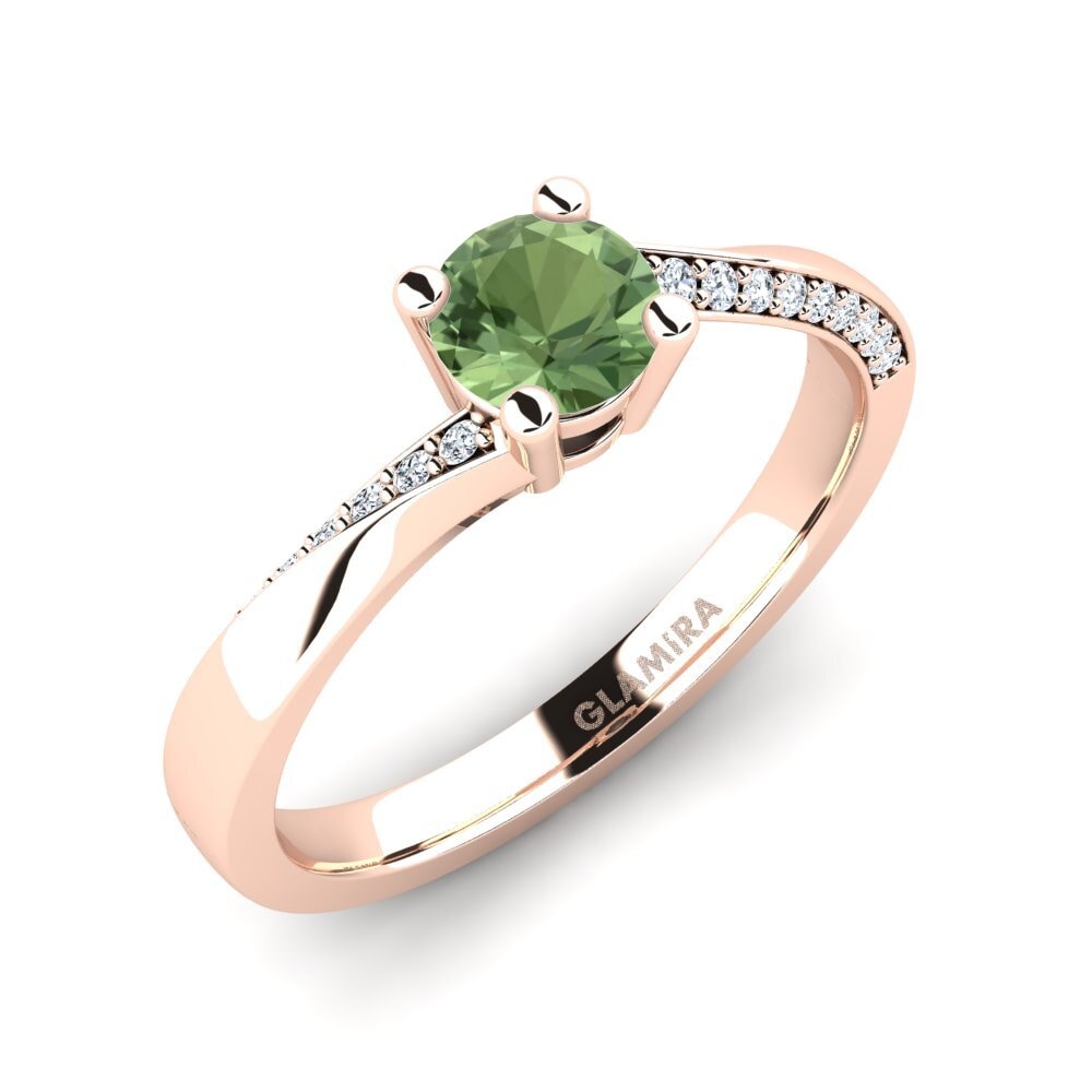 Vàng Hồng 18K Đá Sapphire Xanh Nhẫn đính hôn Abella