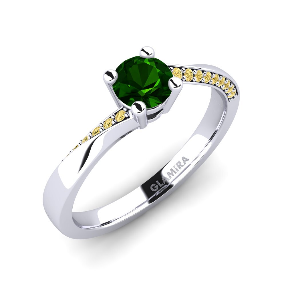 Turmalina verde Anillo de compromiso Abella