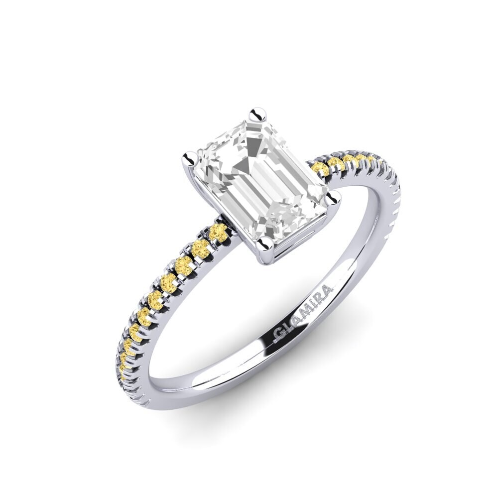 Zafiro blanco Anillo de compromiso Aldea