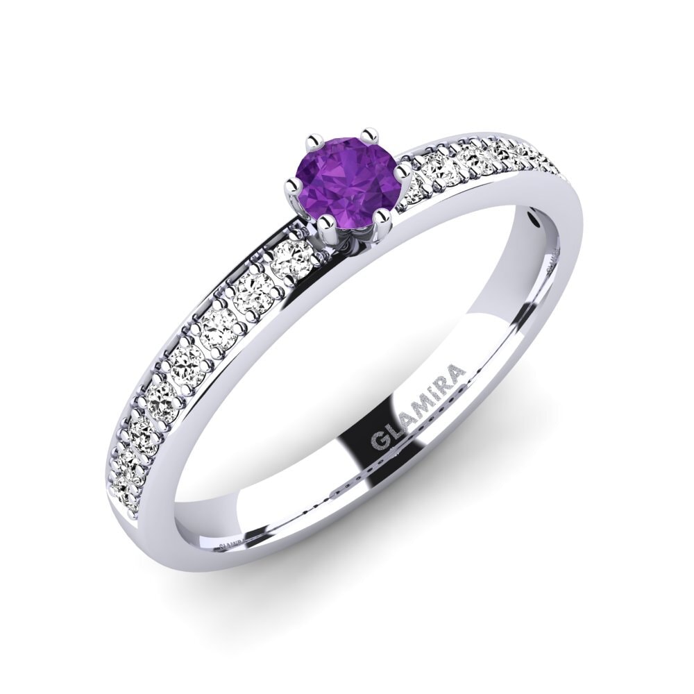 Đá Thạch Anh Tím Nhẫn đính hôn Ageall 0.16 crt