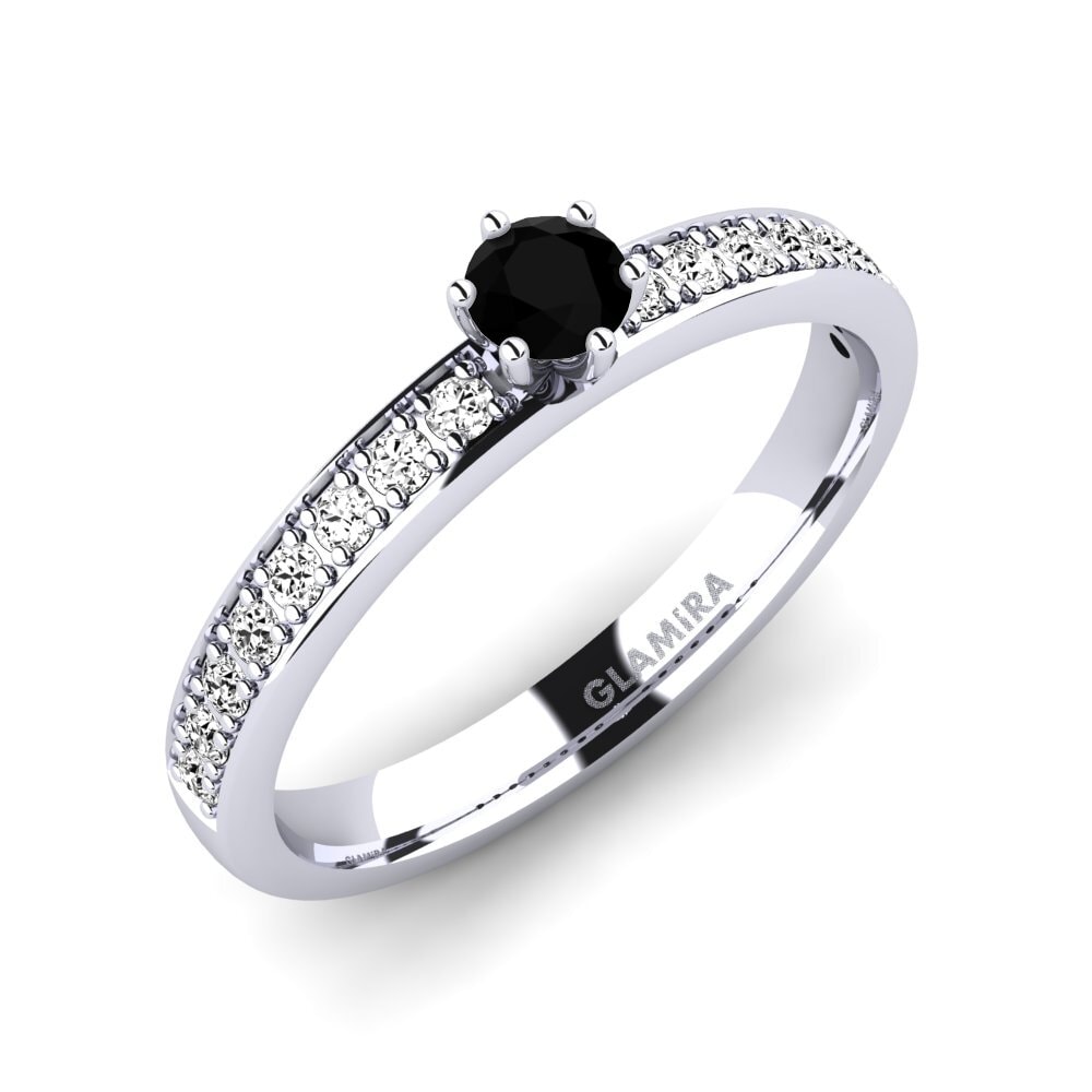 Black Onyx Engagement Ring Ageall 0.16 crt