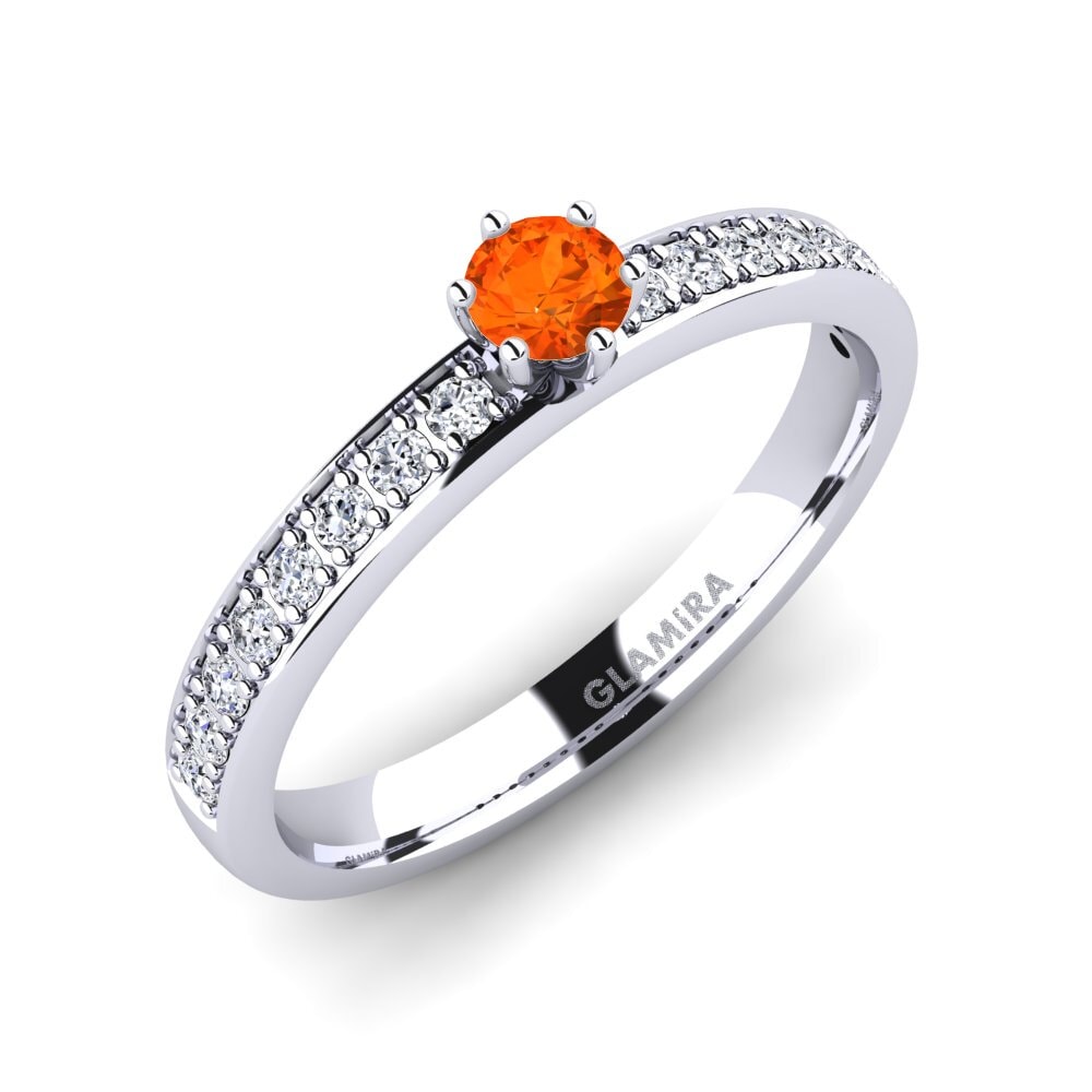 Fire Opal Engagement Ring Ageall 0.16 crt