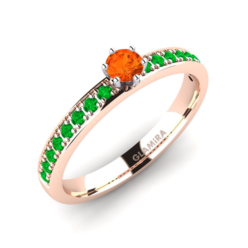 18ct Rose & White Gold Engagement Ring Ageall 0.16 crt