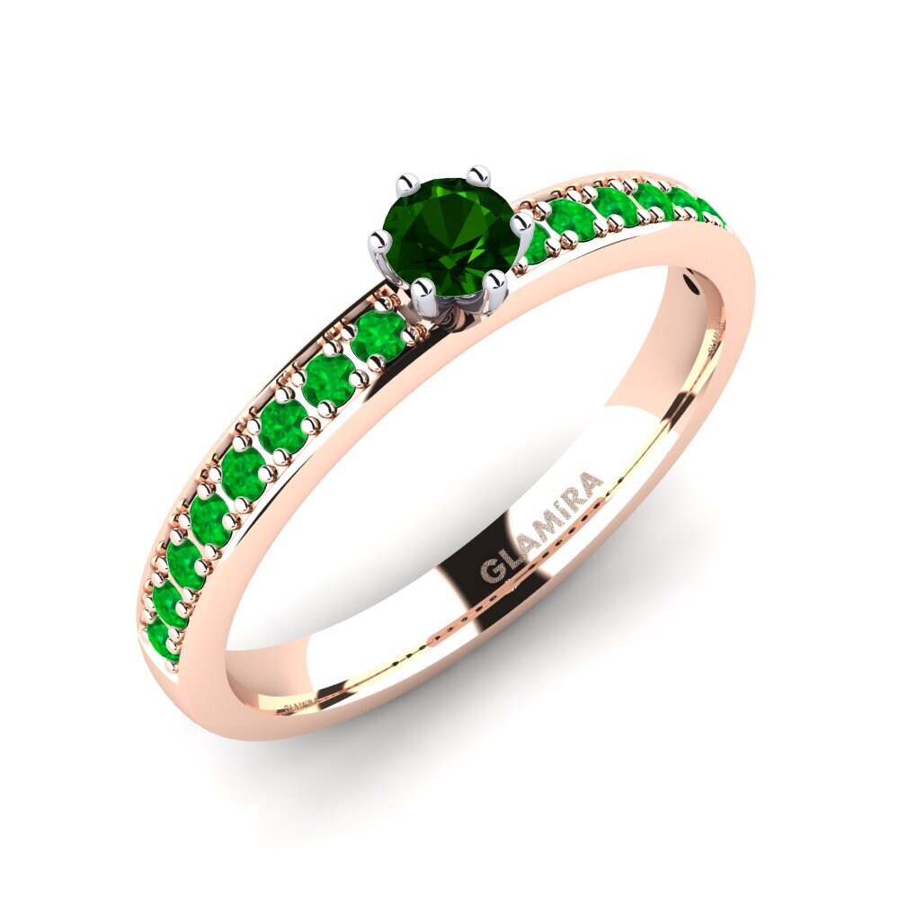 18K Rose & White Gold Engagement Ring Ageall 0.16 crt