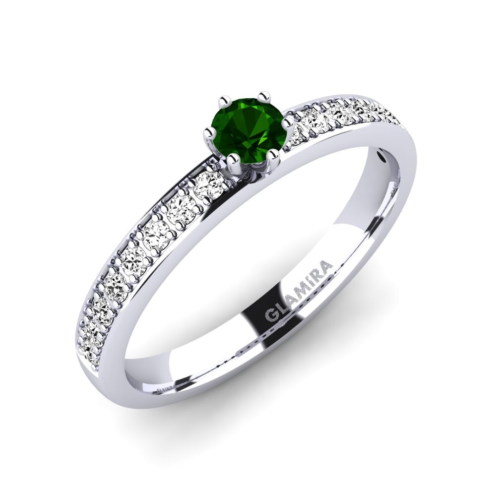 Green Tourmaline Engagement Ring Ageall 0.16 crt