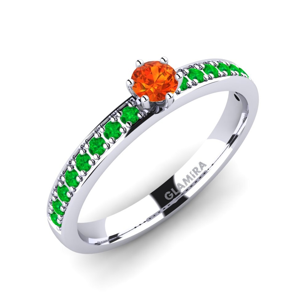 Orange Sapphire Engagement Ring Ageall 0.16 crt