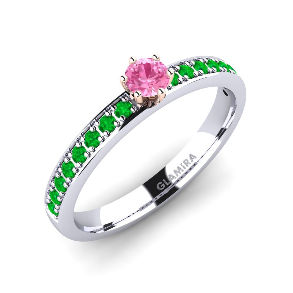 18ct White & Rose Gold Engagement Ring Ageall 0.16 crt