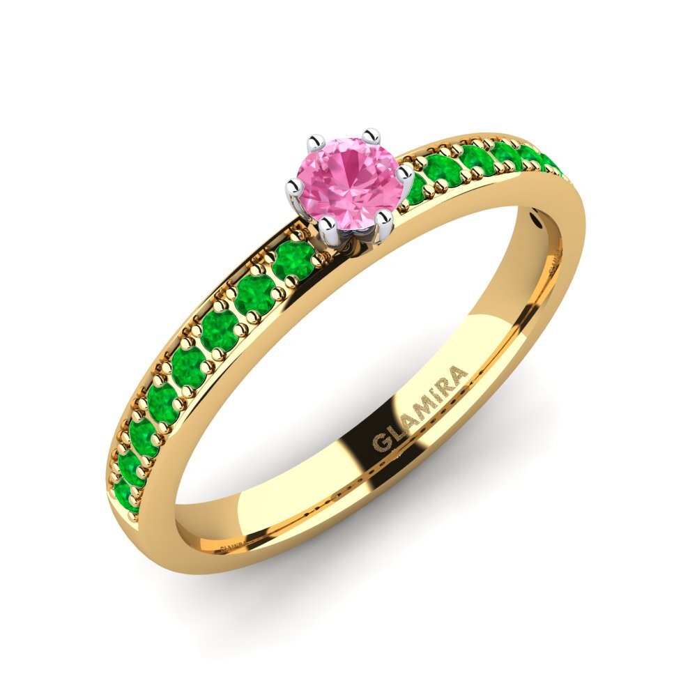 9K Yellow & White Gold Engagement Ring Ageall 0.16 crt