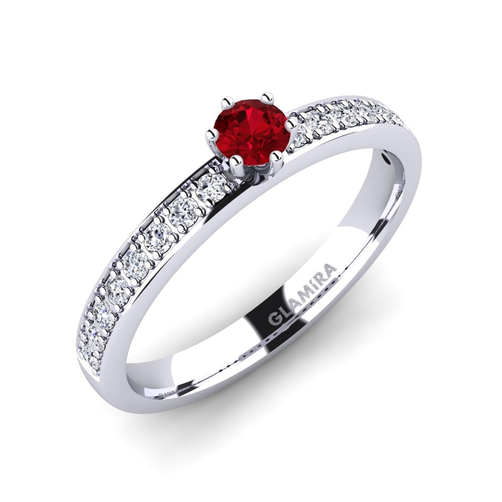 Red Zirconia Engagement Ring Ageall 0.16 crt