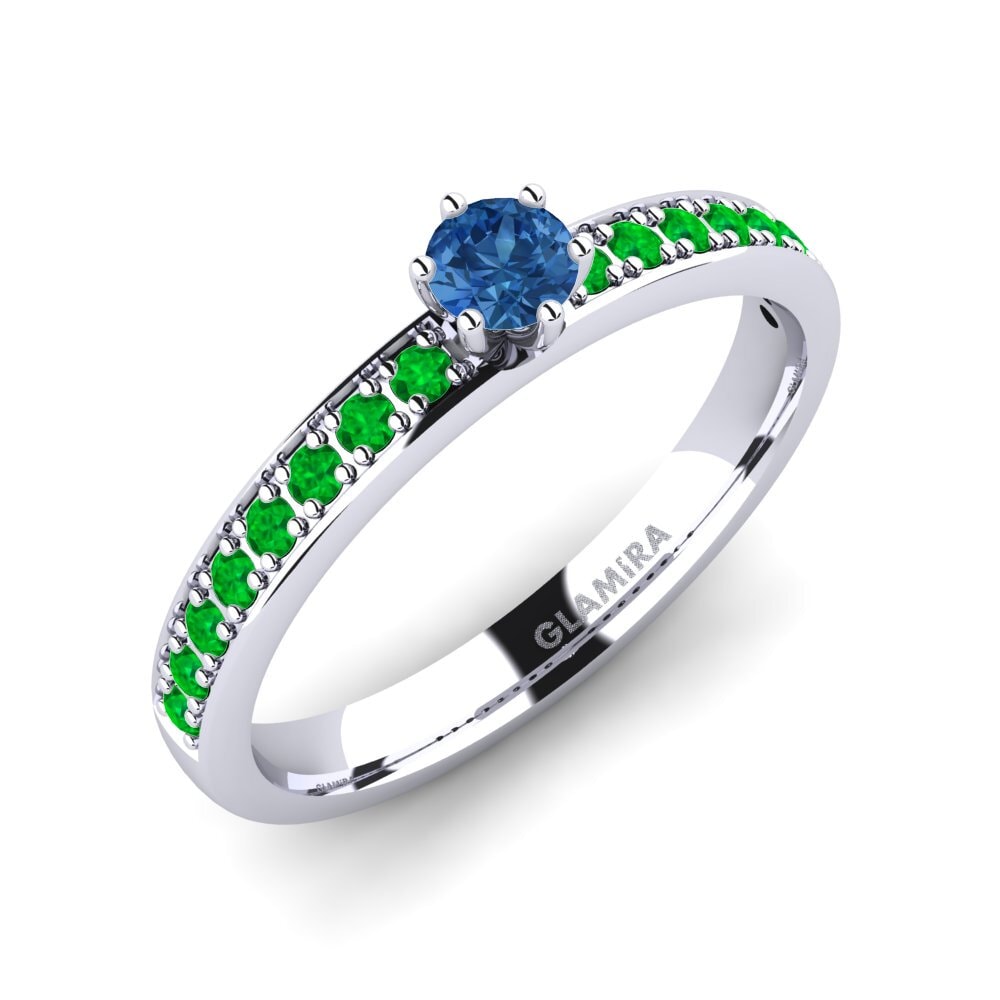 Dark Blue Zirconia Engagement Ring Ageall 0.16 crt